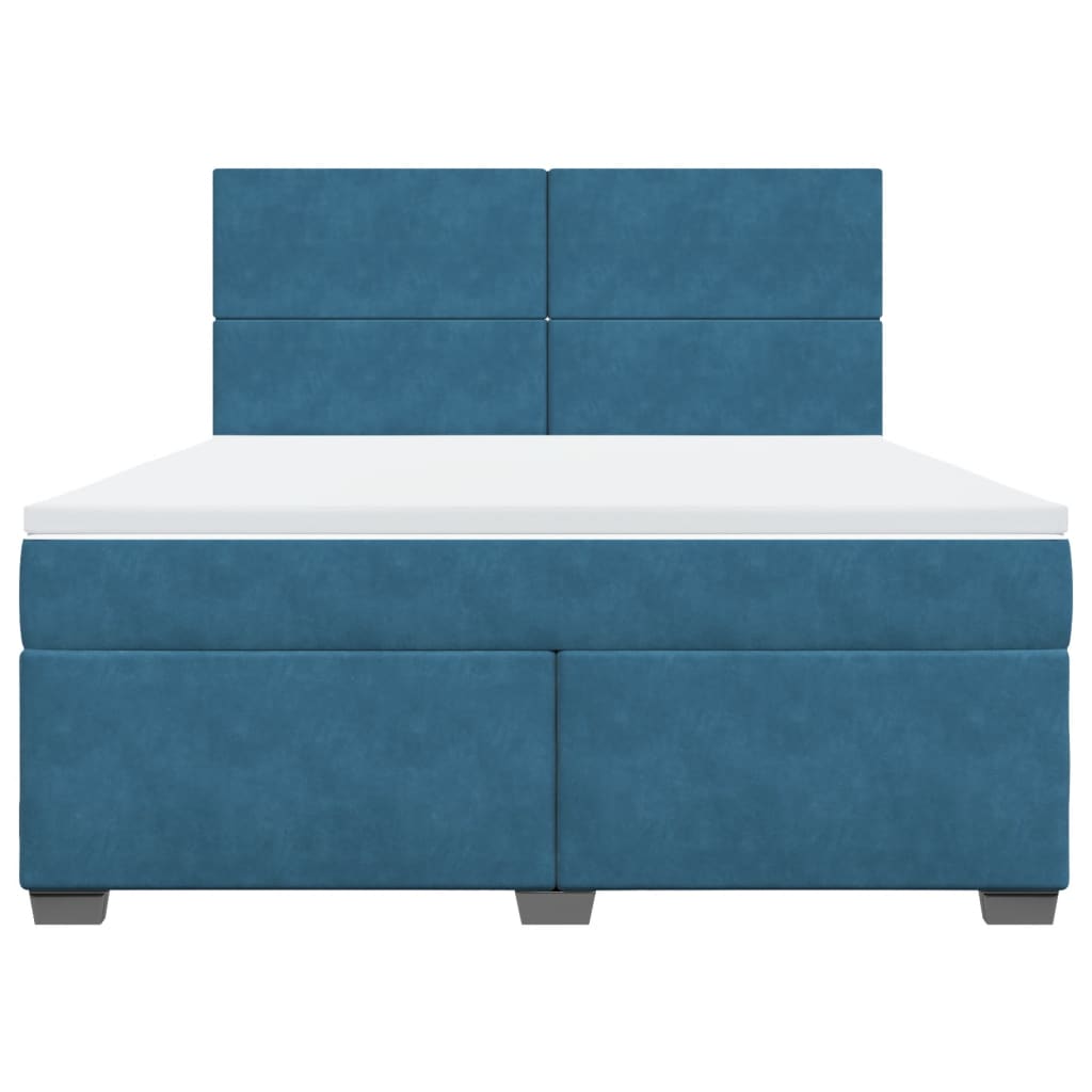 Giroletto a Molle con Materasso Blu 180x200 cm in Velluto 3293276