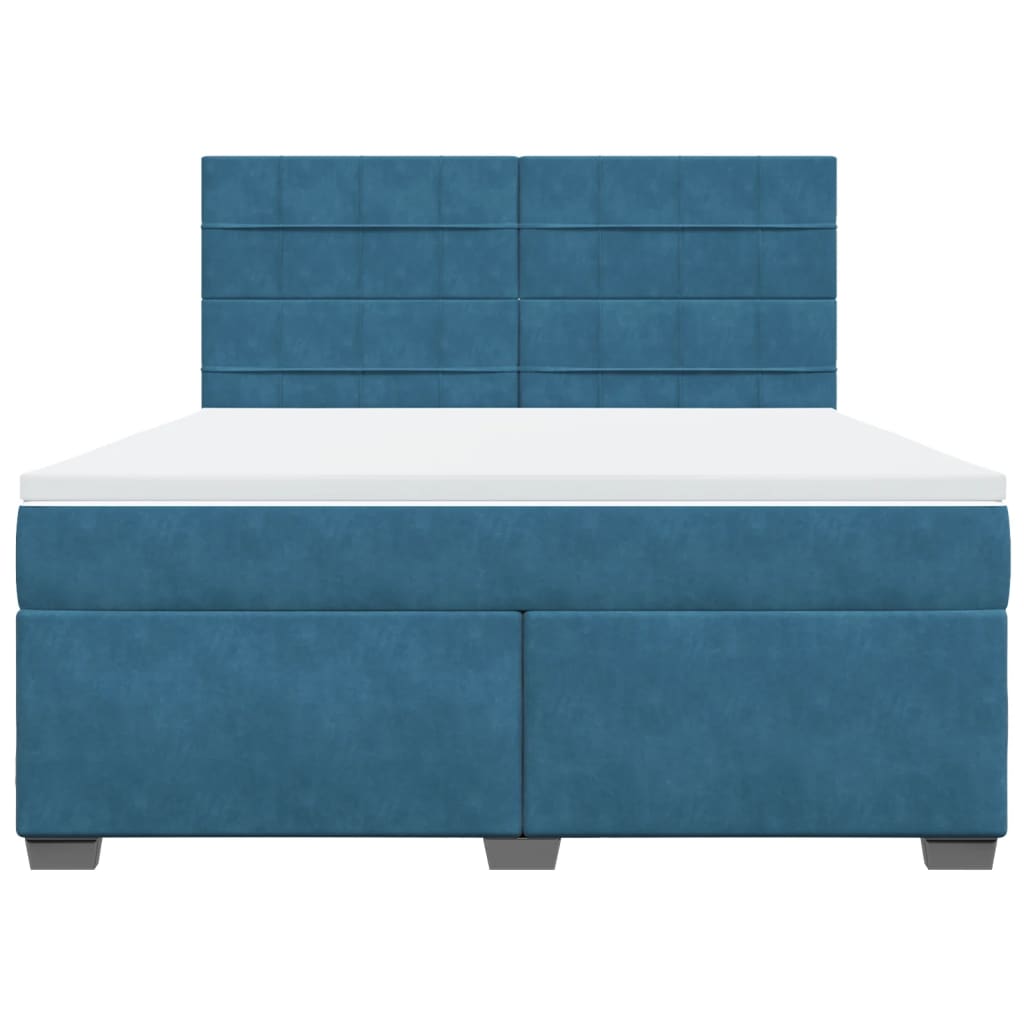 Giroletto a Molle con Materasso Blu 180x200 cm in Velluto 3293282