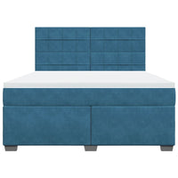 Giroletto a Molle con Materasso Blu 180x200 cm in Velluto 3293282