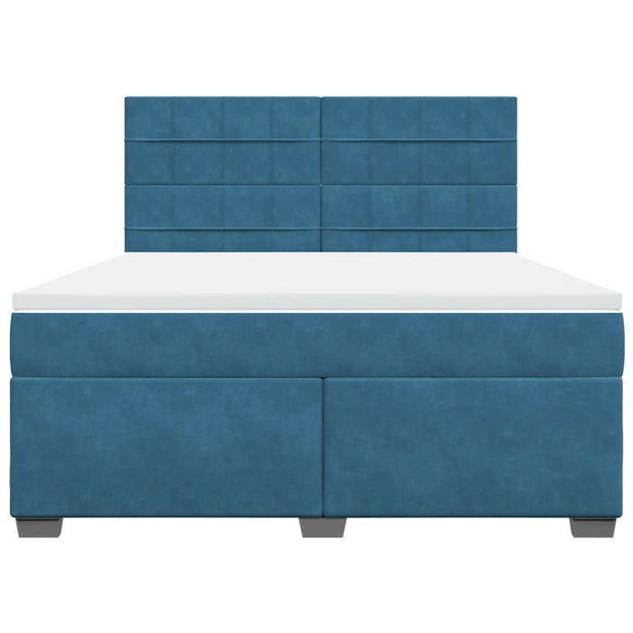 Giroletto a Molle con Materasso Blu 180x200 cm in Velluto 3293282