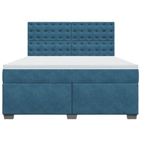 Giroletto a Molle con Materasso Blu 180x200 cm in Velluto 3293294