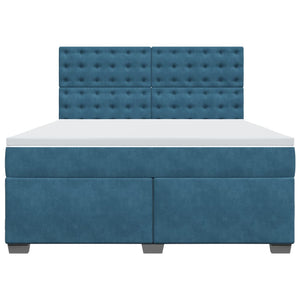 Giroletto a Molle con Materasso Blu 180x200 cm in Velluto 3293294