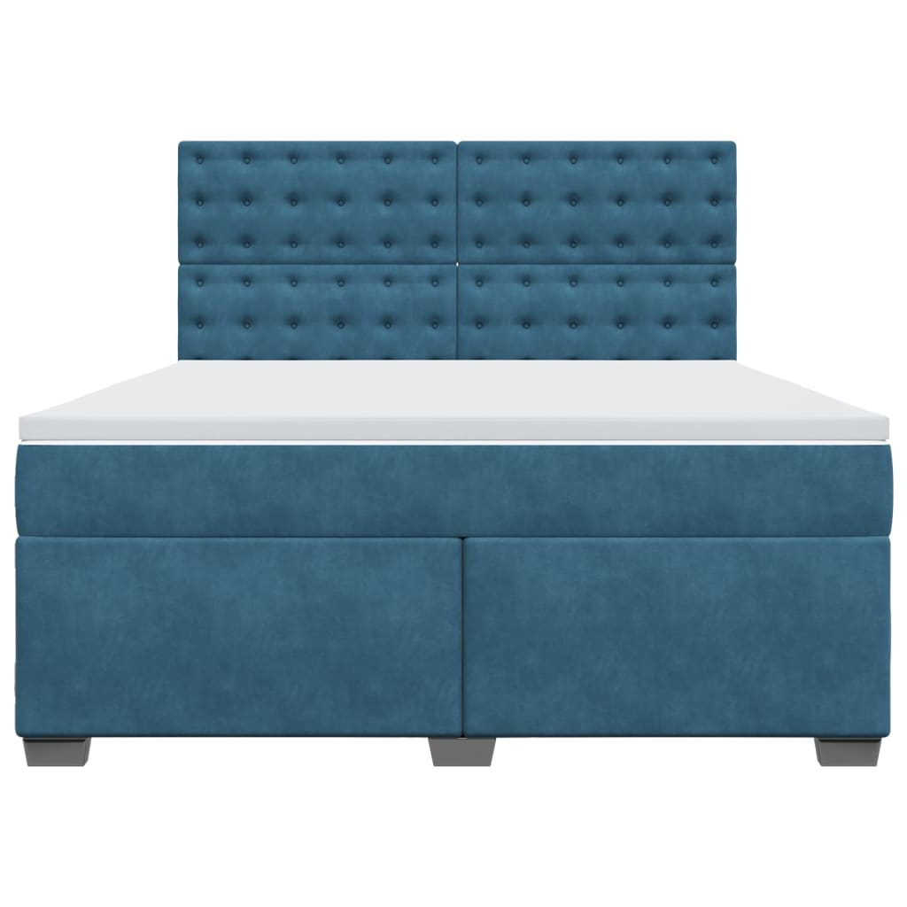 Giroletto a Molle con Materasso Blu 180x200 cm in Velluto 3293294