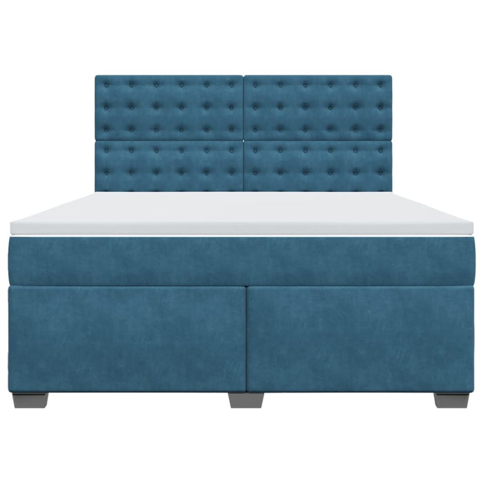 Giroletto a Molle con Materasso Blu 180x200 cm in Velluto 3293294