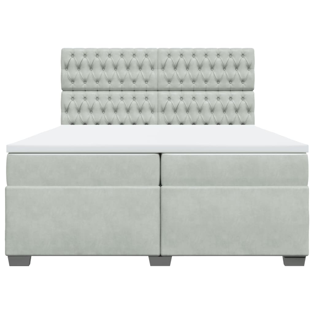 Giroletto a Molle con Materasso Grigio Chiaro 200x200cm Velluto 3293308