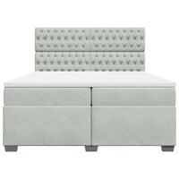 Giroletto a Molle con Materasso Grigio Chiaro 200x200cm Velluto 3293308