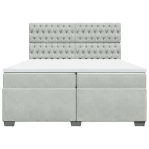 Giroletto a Molle con Materasso Grigio Chiaro 200x200cm Velluto 3293308