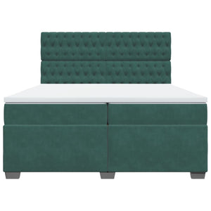 Giroletto a Molle con Materasso Verde Scuro 200x200 cm Velluto 3293311