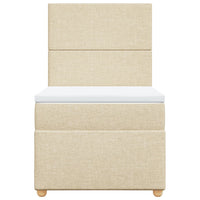 vidaXL Giroletto a Molle con Materasso Crema 80x200 cm inTessuto