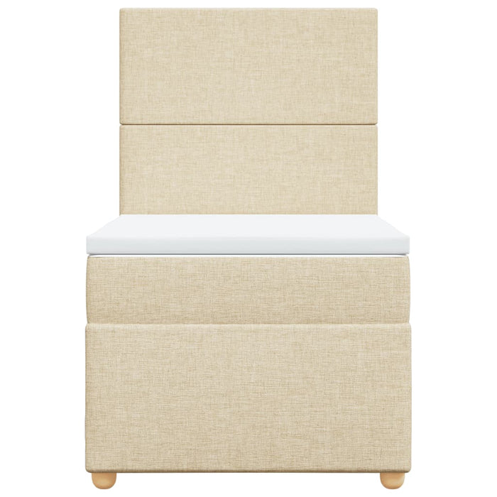 vidaXL Giroletto a Molle con Materasso Crema 80x200 cm inTessuto