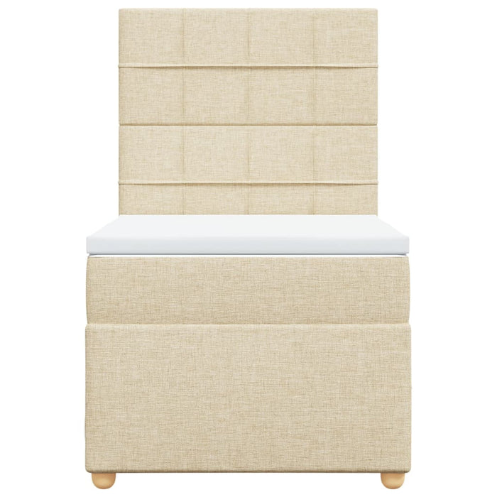 vidaXL Giroletto a Molle con Materasso Crema 80x200 cm inTessuto