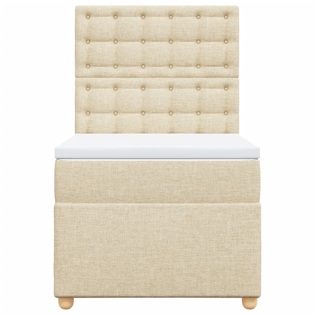 vidaXL Giroletto a Molle con Materasso Crema 80x200 cm inTessuto