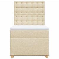 vidaXL Giroletto a Molle con Materasso Crema 80x200 cm inTessuto