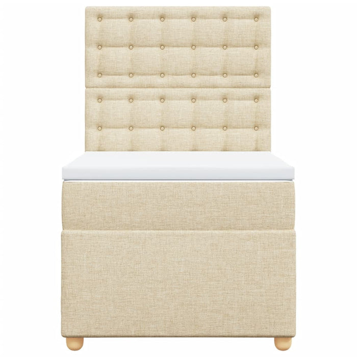 vidaXL Giroletto a Molle con Materasso Crema 80x200 cm inTessuto