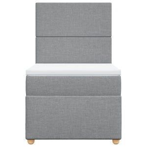 Giroletto a Molle con Materasso Grigio Chiaro 90x190 cm Tessuto