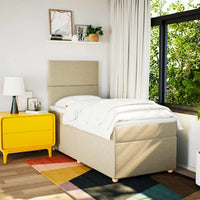 Giroletto a Molle con Materasso Crema 90x190 cm in Tessuto 3293433