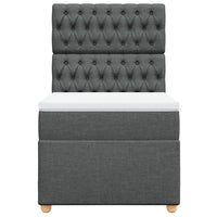 Giroletto a Molle con Materasso Grigio Scuro 90x190 cm Tessuto