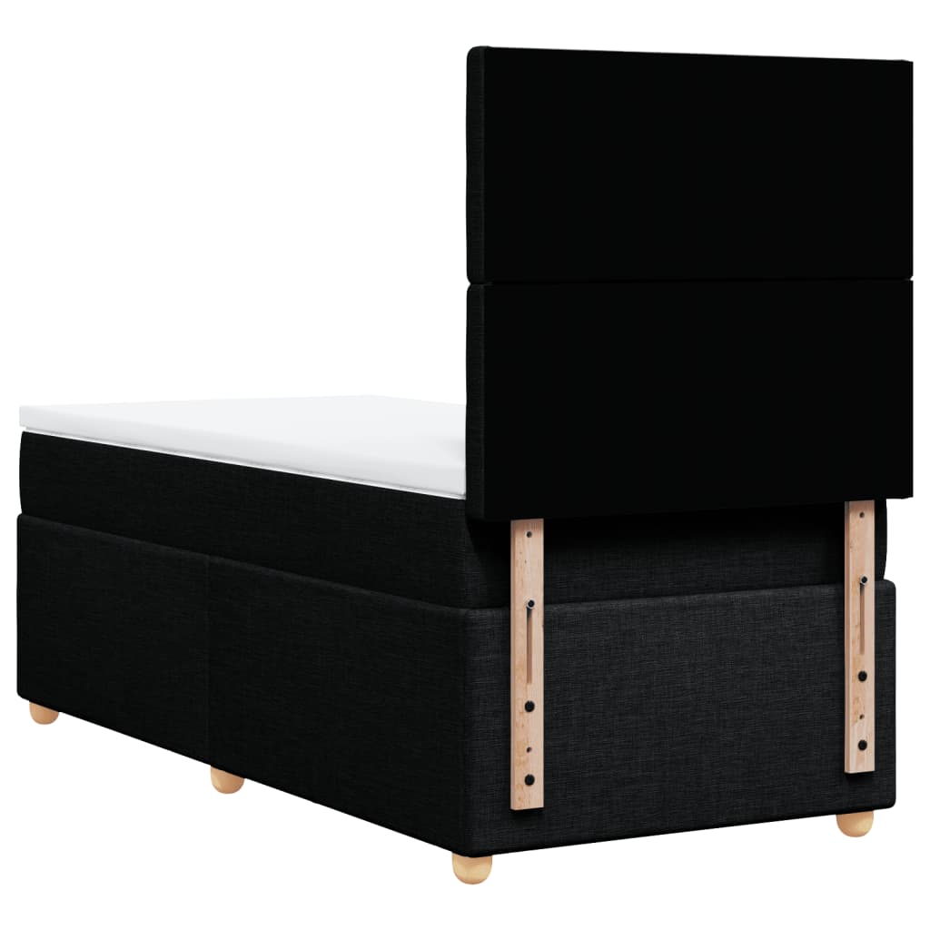 Giroletto a Molle con Materasso Nero 90x190 cm in Tessuto 3293451