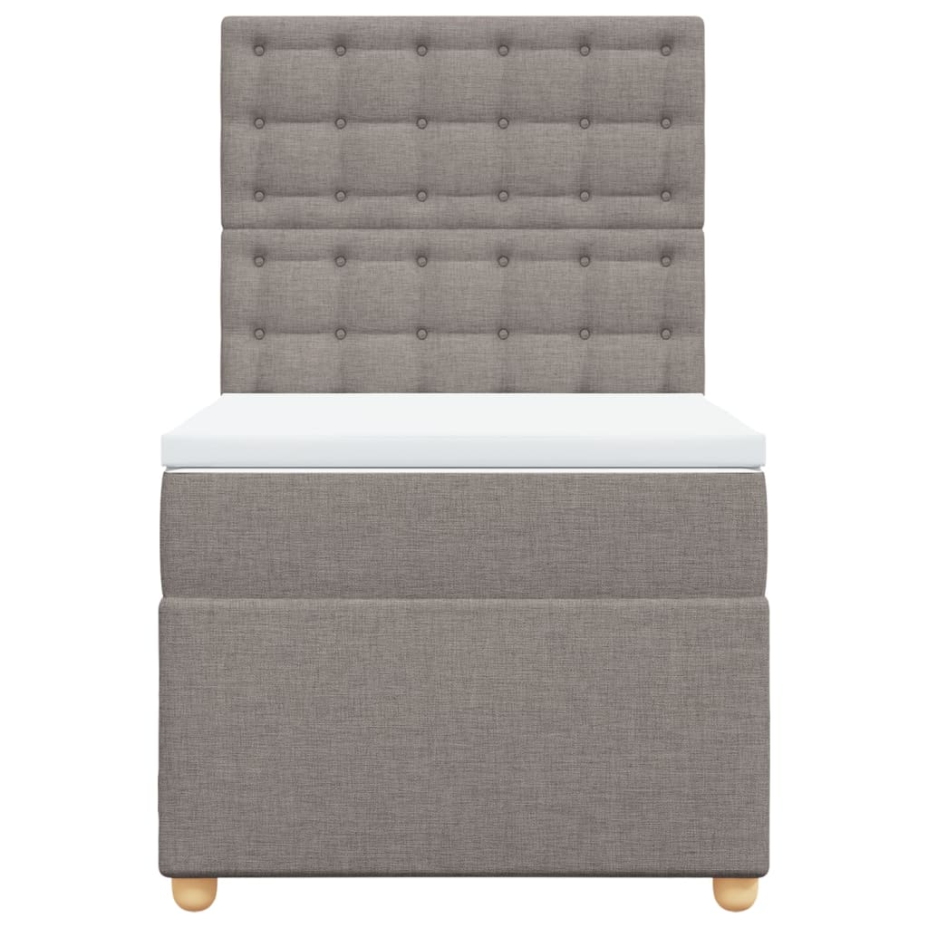 vidaXL Giroletto a Molle con Materasso Tortora 90x190 cm in Tessuto