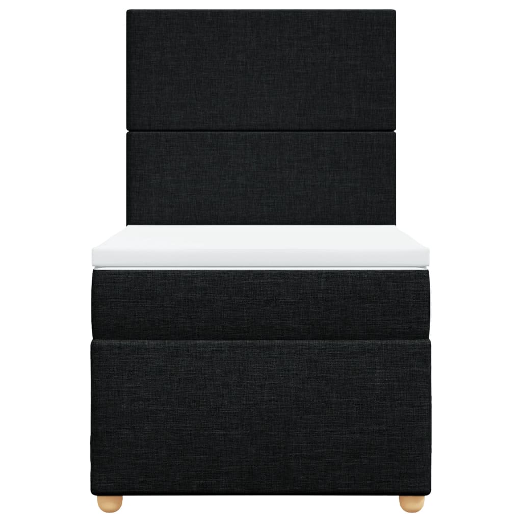 Giroletto a Molle con Materasso Nero 90x200 cm in Tessuto 3293458