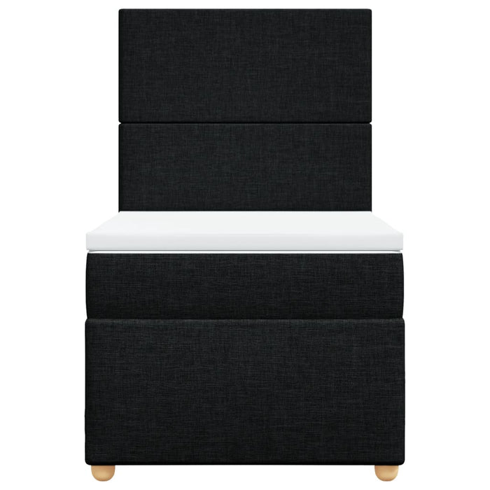 vidaXL Giroletto a Molle con Materasso Nero 90x200 cm in Tessuto