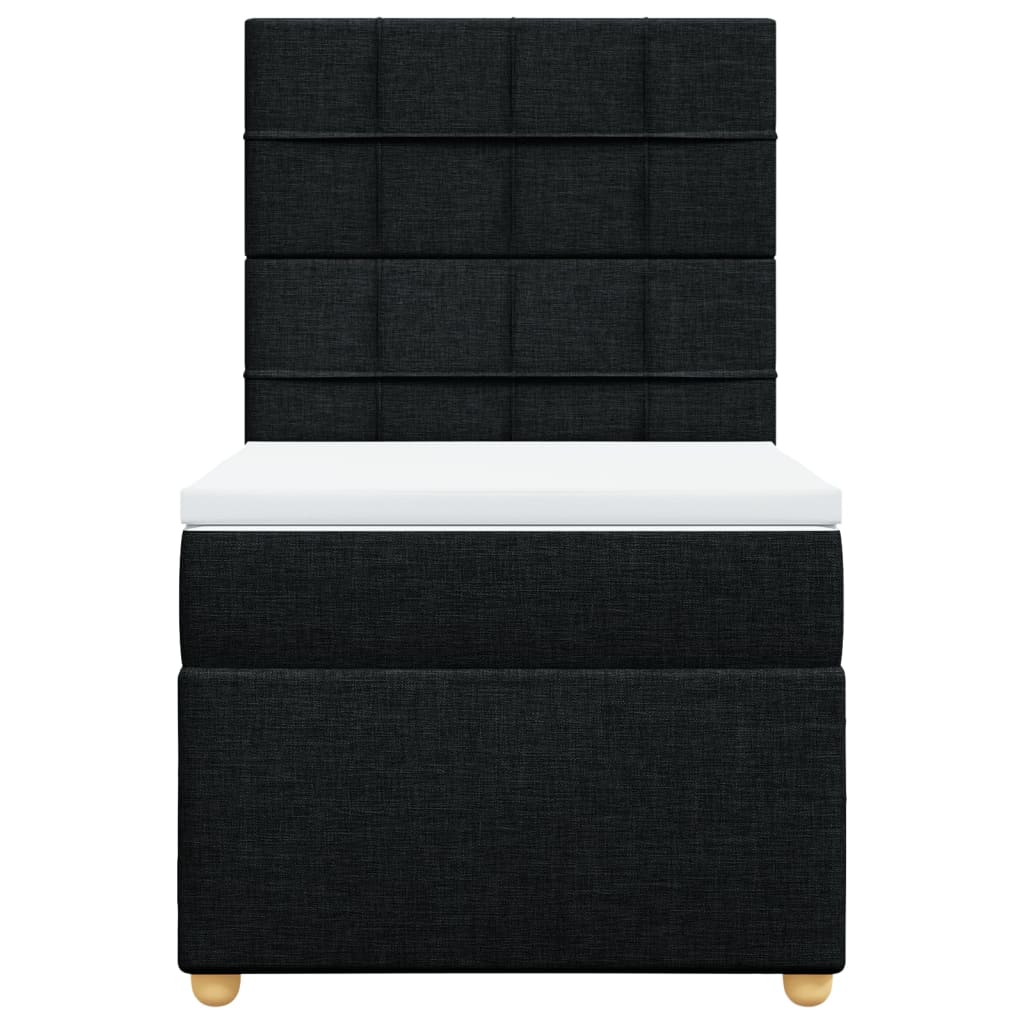 Giroletto a Molle con Materasso Nero 90x200 cm in Tessuto 3293465
