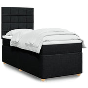 Giroletto a Molle con Materasso Nero 90x200 cm in Tessuto 3293465