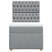 vidaXL Giroletto a Molle con Materasso Grigio Chiaro 90x200 cm Tessuto