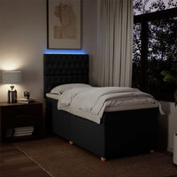 Giroletto a Molle con Materasso Nero 90x200 cm in Tessuto 3293472