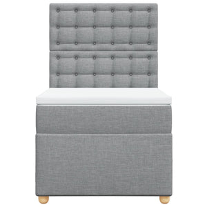 Giroletto a Molle con Materasso Grigio Chiaro 90x200 cm Tessuto