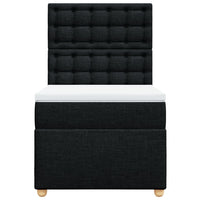 vidaXL Giroletto a Molle con Materasso Nero 90x200 cm in Tessuto