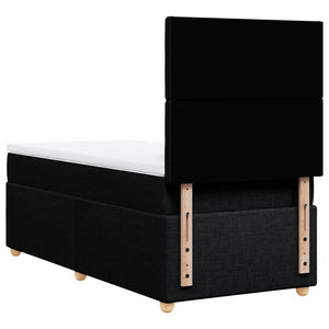 vidaXL Giroletto a Molle con Materasso Nero 90x200 cm in Tessuto