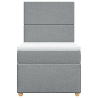 vidaXL Giroletto a Molle con Materasso Grigio Chiaro100x200 cm Tessuto