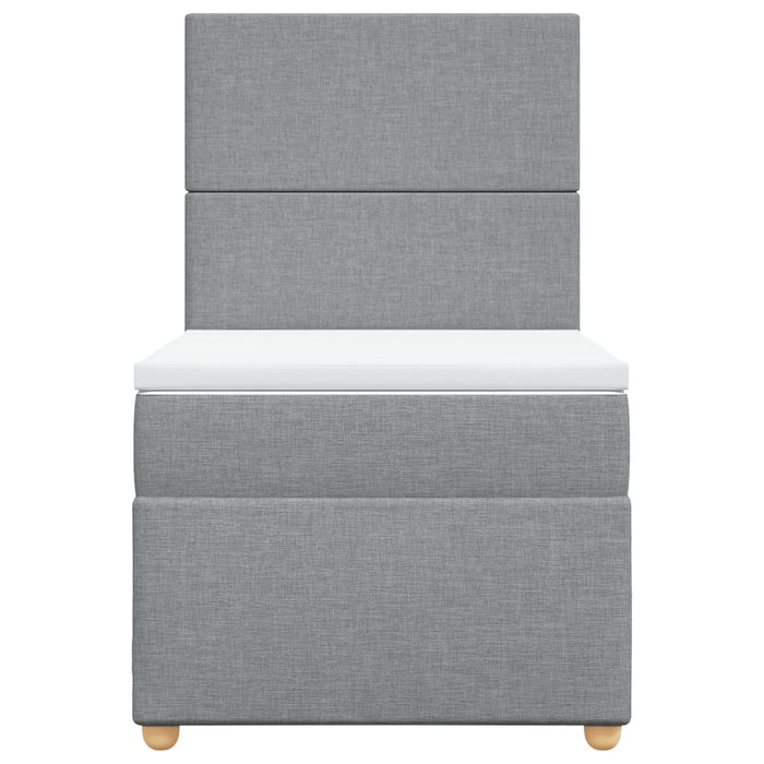 vidaXL Giroletto a Molle con Materasso Grigio Chiaro100x200 cm Tessuto