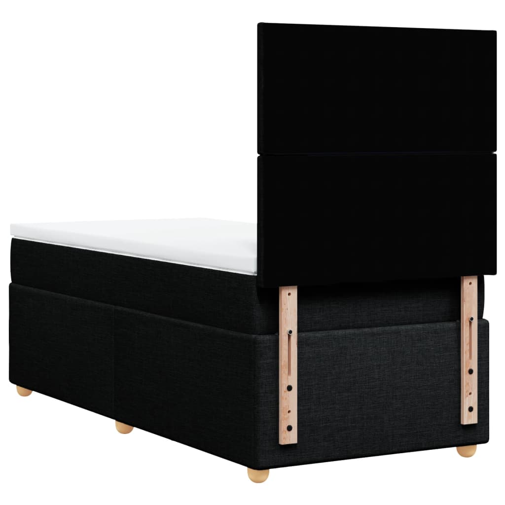 Giroletto a Molle con Materasso Nero 100x200 cm in Tessuto 3293486