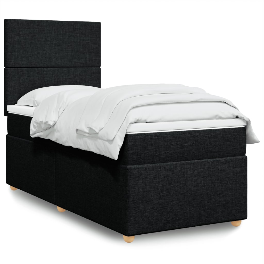 Giroletto a Molle con Materasso Nero 100x200 cm in Tessuto 3293486