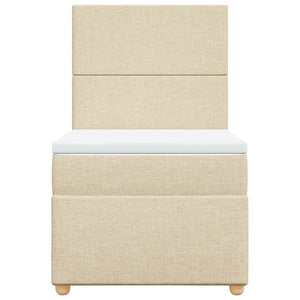 Giroletto a Molle con Materasso Crema 100x200 cm in Tessuto