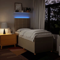 Giroletto a Molle con Materasso Crema 100x200 cm in Tessuto 3293496