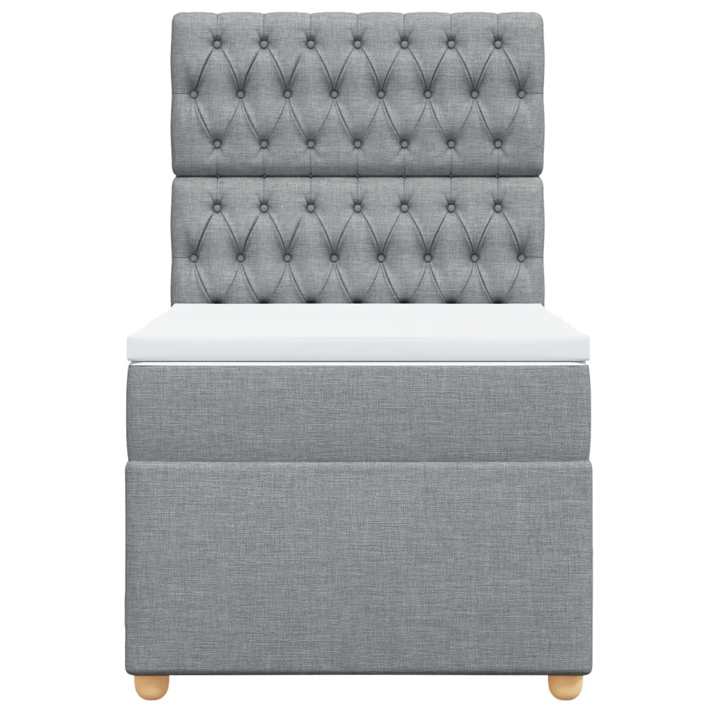 Giroletto a Molle con Materasso Grigio Chiaro100x200 cm Tessuto 3293498