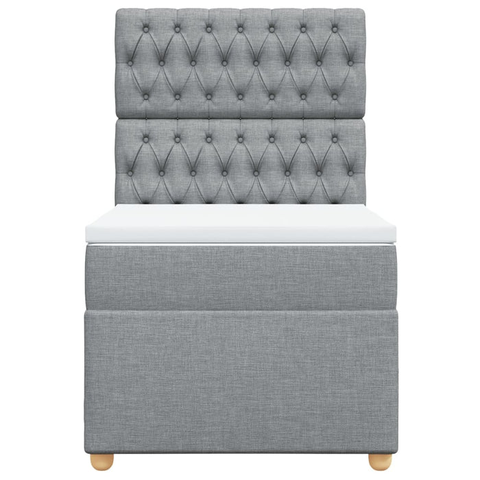 vidaXL Giroletto a Molle con Materasso Grigio Chiaro100x200 cm Tessuto