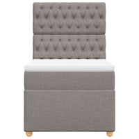 vidaXL Giroletto a Molle con Materasso Tortora 100x200 cm in Tessuto