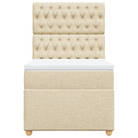 vidaXL Giroletto a Molle con Materasso Crema 100x200 cm in Tessuto