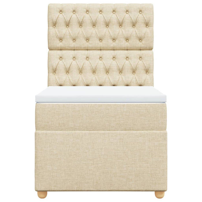 vidaXL Giroletto a Molle con Materasso Crema 100x200 cm in Tessuto