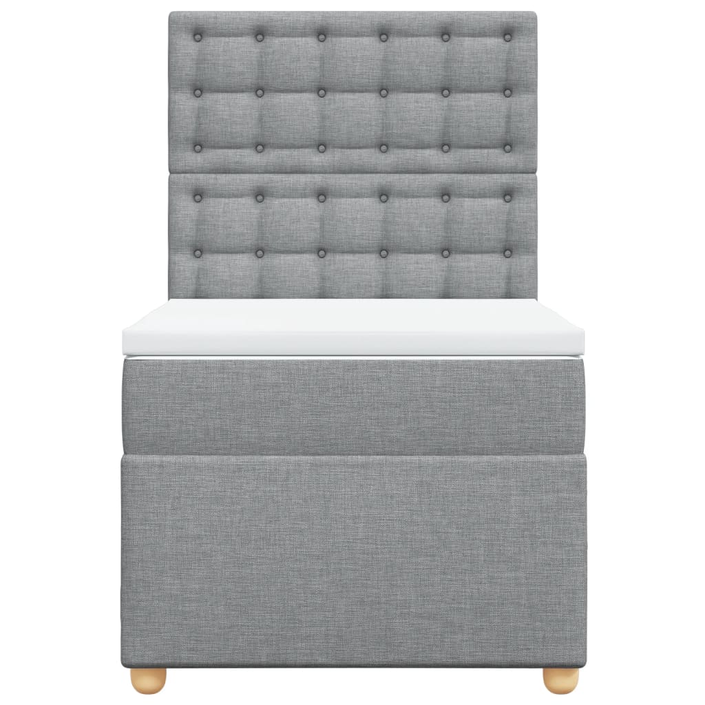 Giroletto a Molle con Materasso Grigio Chiaro100x200 cm Tessuto 3293505