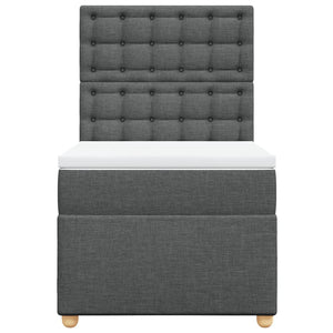 Giroletto a Molle con Materasso Grigio Scuro 100x200 cm Tessuto