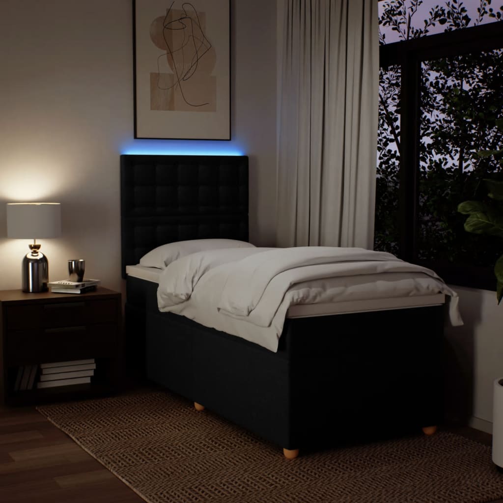 Giroletto a Molle con Materasso Nero 100x200 cm in Tessuto 3293507