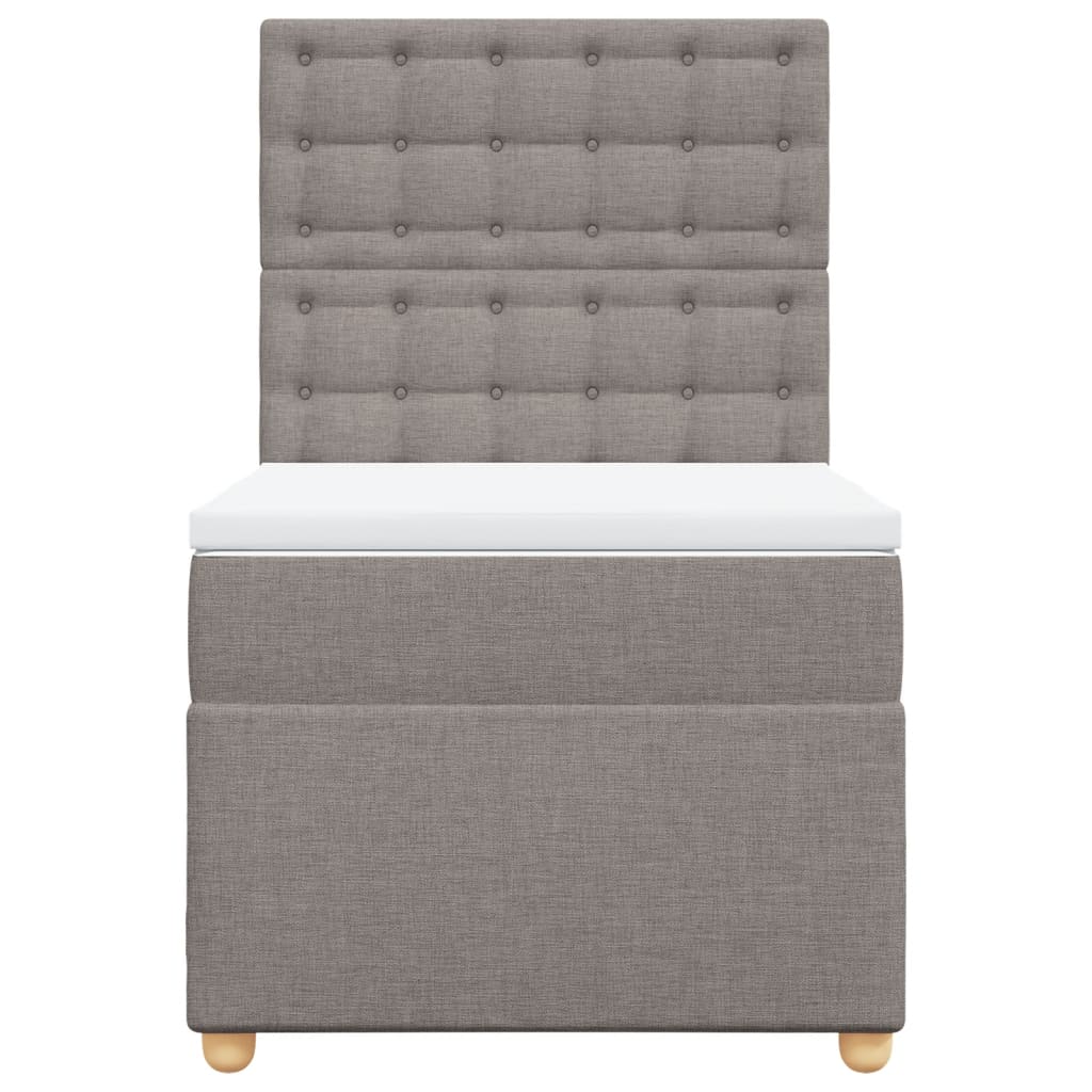 vidaXL Giroletto a Molle con Materasso Tortora 100x200 cm in Tessuto