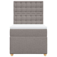 vidaXL Giroletto a Molle con Materasso Tortora 100x200 cm in Tessuto