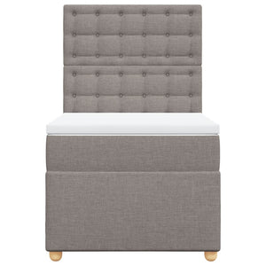 vidaXL Giroletto a Molle con Materasso Tortora 100x200 cm in Tessuto