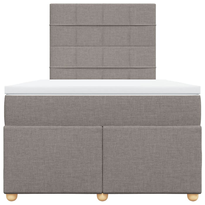 vidaXL Giroletto a Molle con Materasso Tortora 120x190 cm in Tessuto